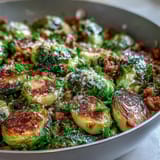 Crisp-edged Brussels sprouts and seasoned ground turkey mingle with aromatics in this wholesome one-pan dinner.