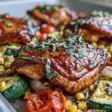 Sheet Pan Chicken Zucchini Corn