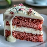 Blush-pink Rosé Velvet Cake, lusciously frosted for any celebration.