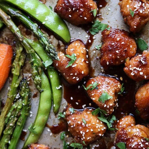 Tender chicken, crisp bell peppers, and asparagus roasted together for an easy, colorful weeknight dinner.