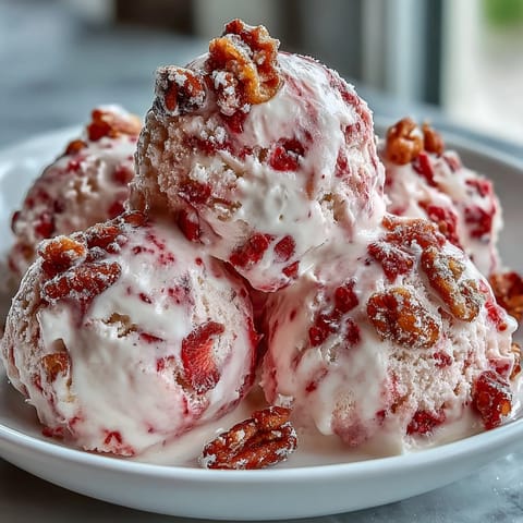 Vibrant Strawberry & Banana Yogurt Clusters sit on a tray, showcasing creamy swirls and crunchy freeze-dried fruit pieces.