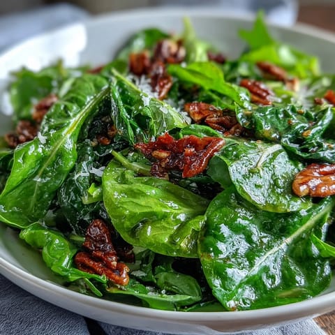 Arugula salad with tangy lemon vinaigrette and shaved Parmesan cheese, garnished with toasted pine nuts for added crunch.