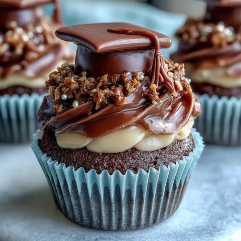 Simple Graduation Cupcakes Cap Toppers