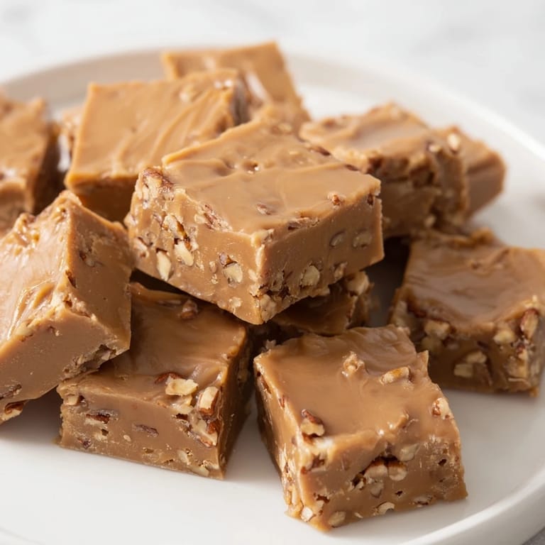 Easy-to-make American Penuche Fudge, cooling in a pan, a classic treat perfect with coffee.