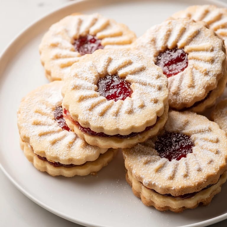 Delicate lattice cookies make this Linzer Cookie recipe a beautifully festive dessert option.
