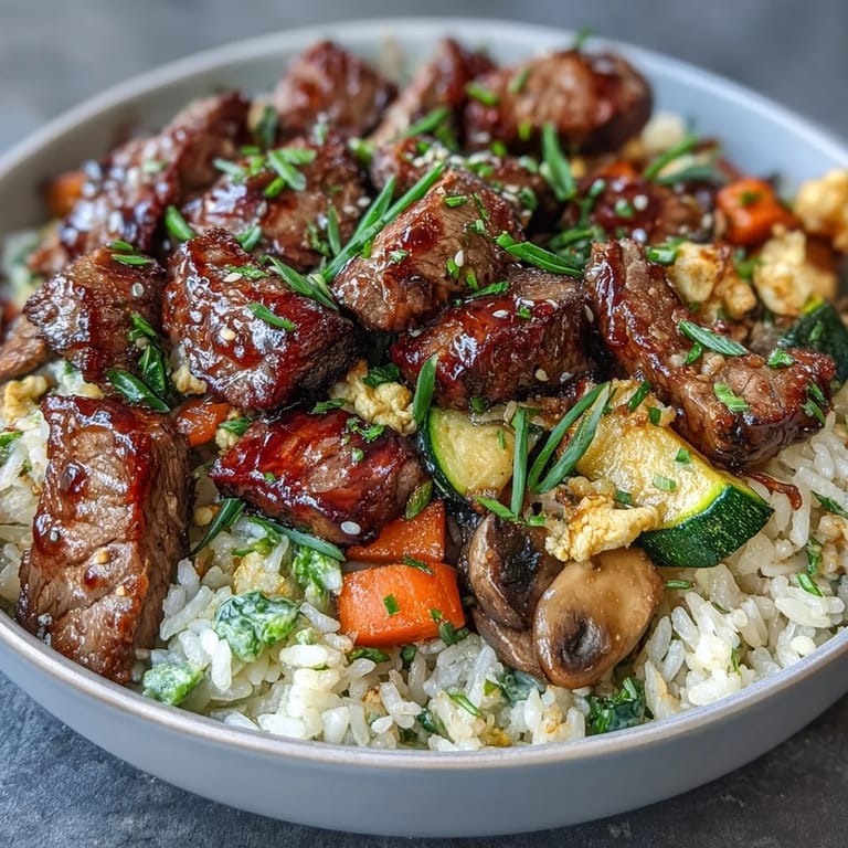 Weeknight dinner ready in 35 minutes, featuring juicy steak, crisp veggies, and buttery fried rice in one pan.