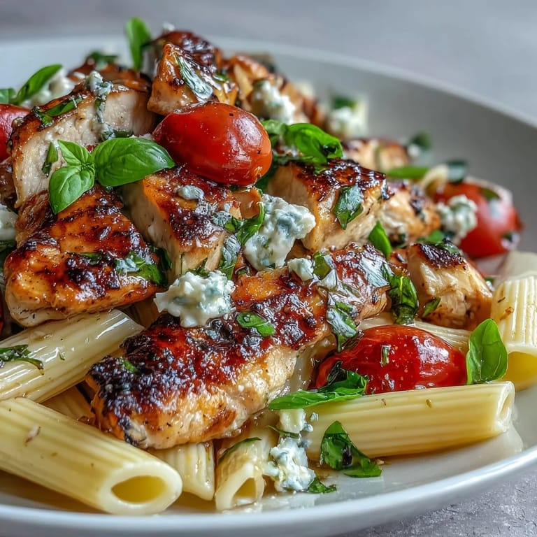 Perfect for summer evenings, this pasta dish shines with a drizzle of balsamic vinegar.