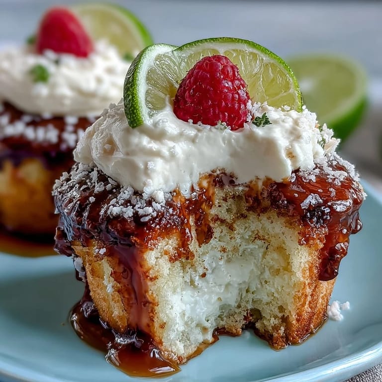 Golden Tres Leches Cupcakes filled with creamy milk soak and finished with a swirl of light whipped cream.